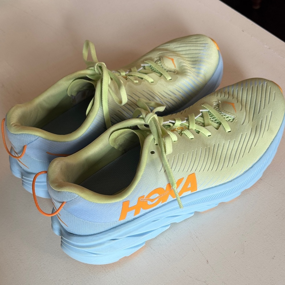 Hoka Light Green and Sky Blue Athletic Shoes RINCON 3 Like new 9.5